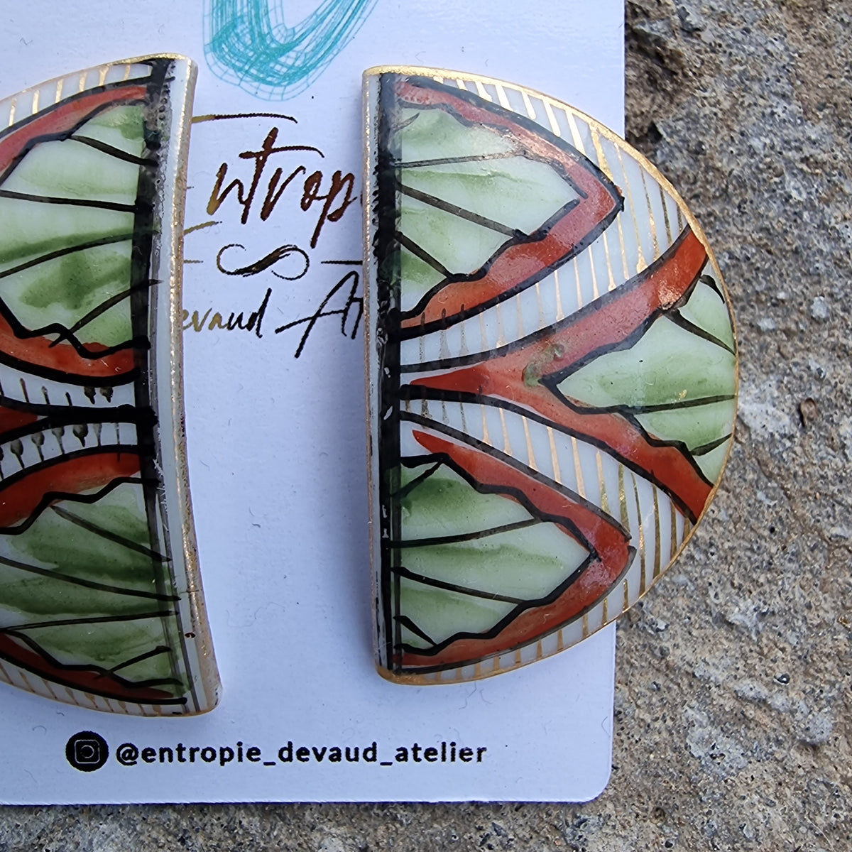 Aros porcelana japonesa, cáscara de huevo